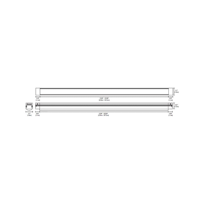 Light Channel LED Surface Mount Ceiling Light - line drawing.