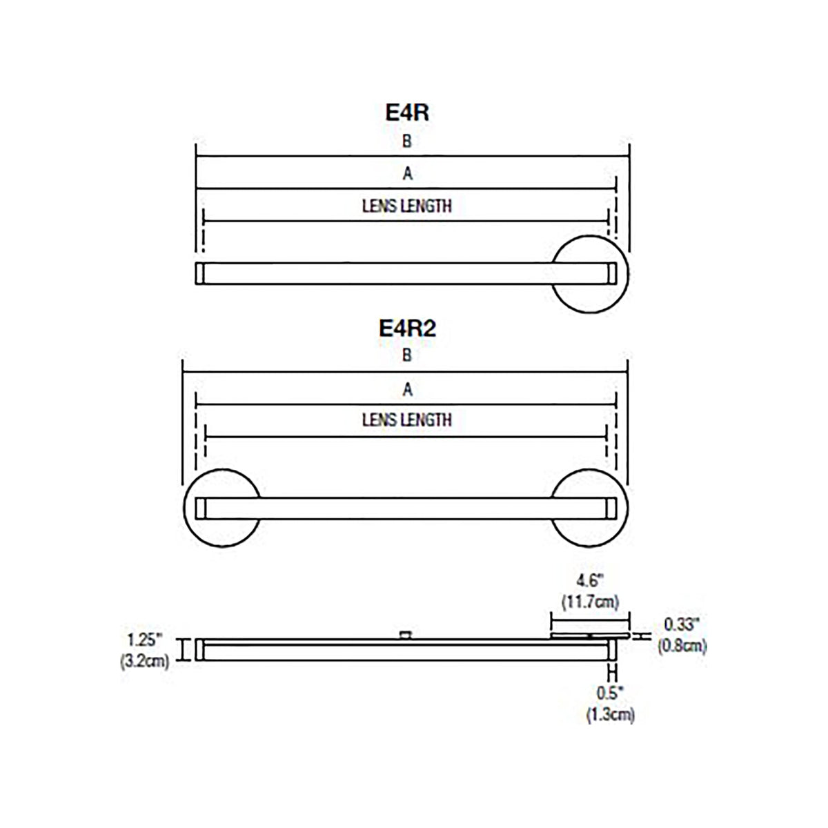 Pipeline LED Bath Wall Light - line drawing.