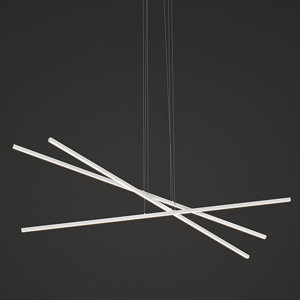 Pix Sticks Cirrus 3-Light 84-Inch LED Pendant Light in White (2700K/5W).
