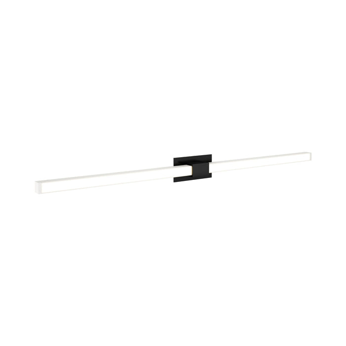 Tie Stix 2-Light 36-Inch LED Vanity Wall Light with Remote Power Supply in Satin Black/White (2.3" x 4.6" Rectangle).