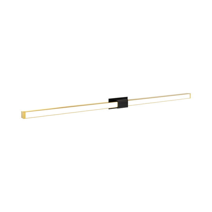 Tie Stix 2-Light 60-Inch LED Vanity Wall Light with Remote Power Supply in Satin Black/Satin Brass (1" Rectangle).