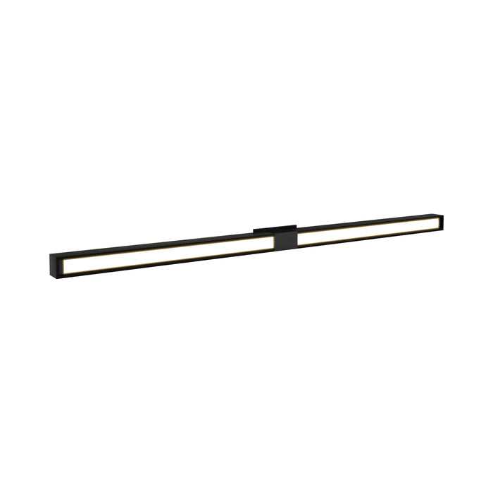 Tie Stix 2-Light 60-Inch LED Vanity Wall Light with Remote Power Supply in Satin Black/Wood Espresso (1" Rectangle).