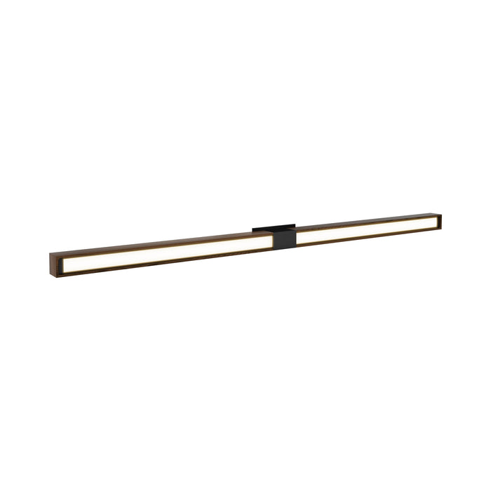 Tie Stix 2-Light 60-Inch LED Vanity Wall Light with Remote Power Supply in Satin Black/Wood Walnut (1" Rectangle).