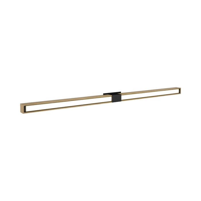 Tie Stix 2-Light 60-Inch LED Vanity Wall Light with Remote Power Supply in Satin Black/Wood White Oak (1" Rectangle).