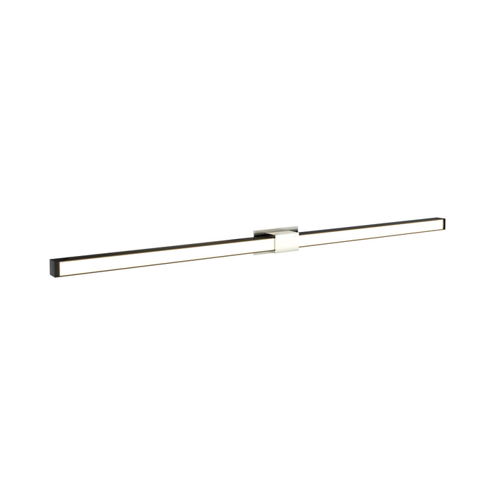 Tie Stix 2-Light 60-Inch LED Vanity Wall Light with Remote Power Supply in Satin Nickel/Satin Black (1" Rectangle).