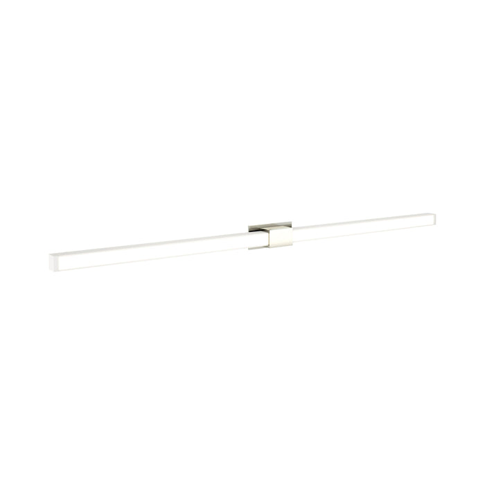 Tie Stix 2-Light 60-Inch LED Vanity Wall Light with Remote Power Supply in Satin Nickel/White (1" Rectangle).