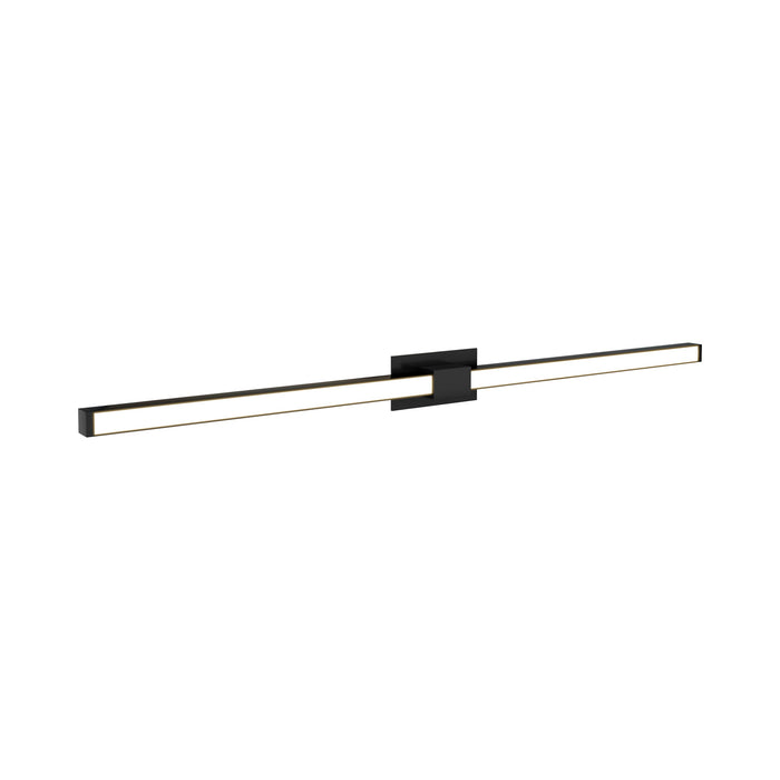 Tie Stix 2-Light 60-Inch LED Vanity Wall Light with Remote Power Supply in Satin Black (2.3" x 4.6" Rectangle).