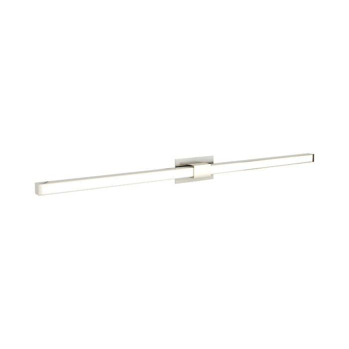Tie Stix 2-Light 60-Inch LED Vanity Wall Light with Remote Power Supply in Satin Nickel (2.3" x 4.6" Rectangle).