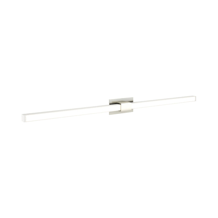 Tie Stix 2-Light 60-Inch LED Vanity Wall Light with Remote Power Supply in Satin Nickel/White (2.3" x 4.6" Rectangle).
