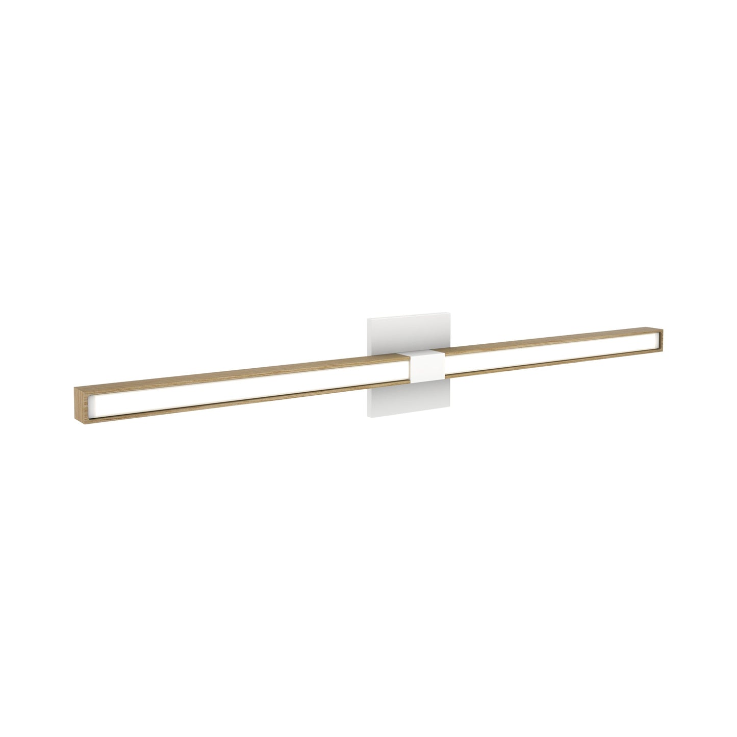 Tie Stix 4SQ 2-Light LED Wood Vanity Wall Light in White/Wood White Oak.