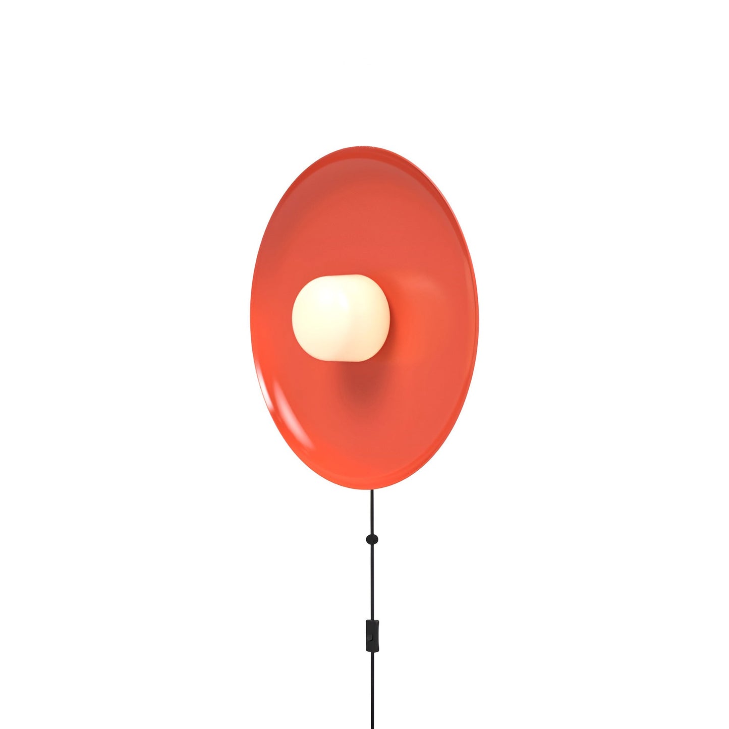 Hoist Shade LED Plug-In Wall Light in Vermilion (Large).