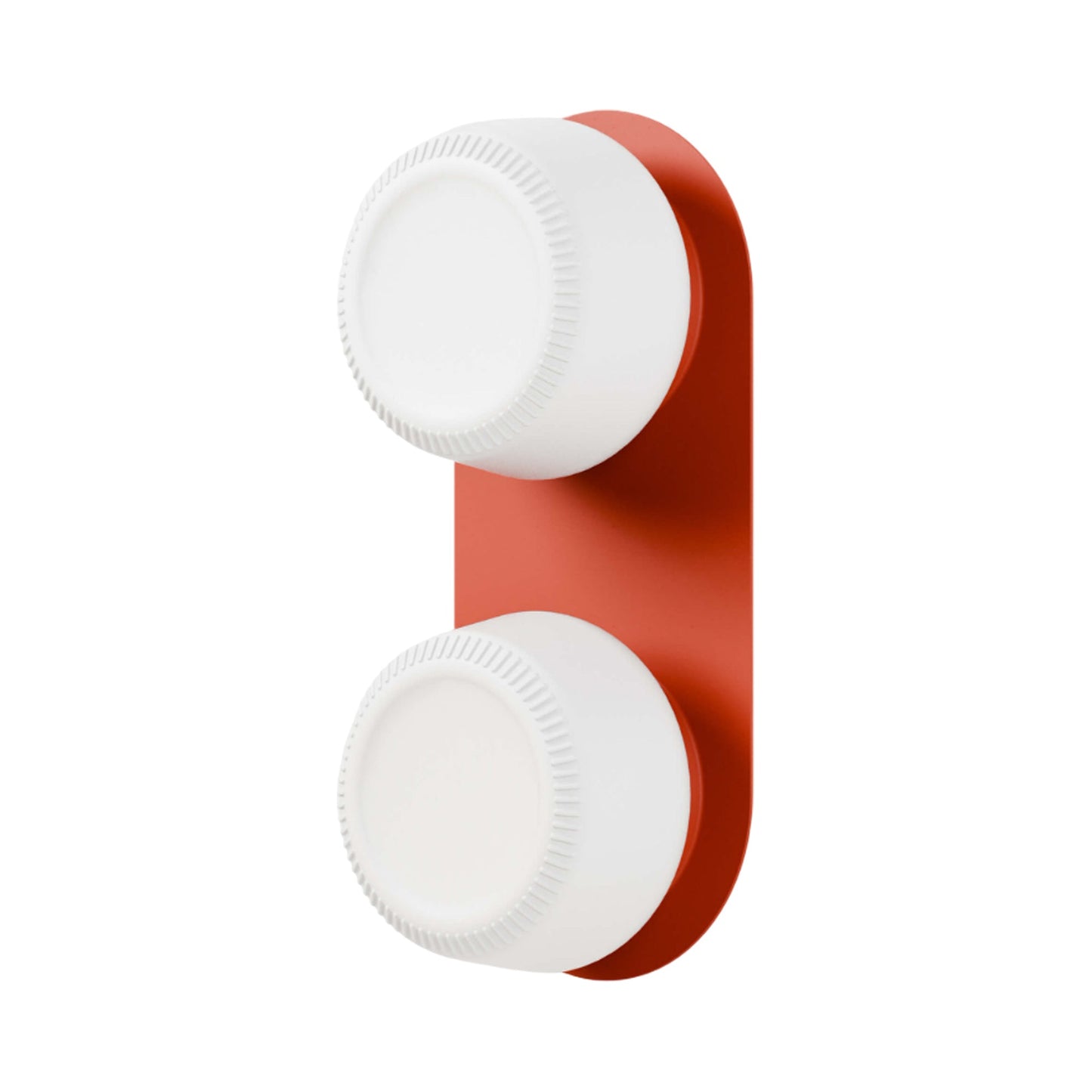 Pastille 2 LED Bath Wall Light in Vermilion (Ribbed).