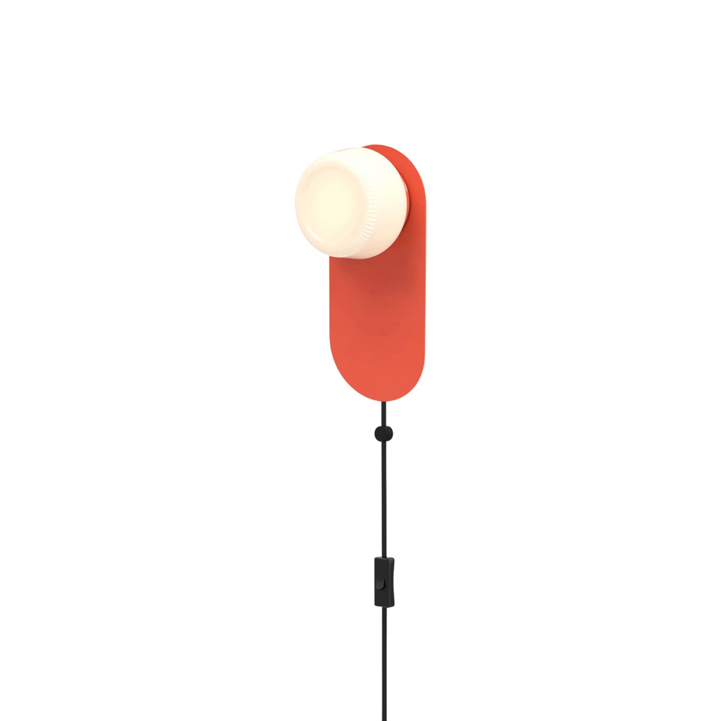 Pastille LED Plug-in Bath Wall Light in Vermilion (Ribbed).