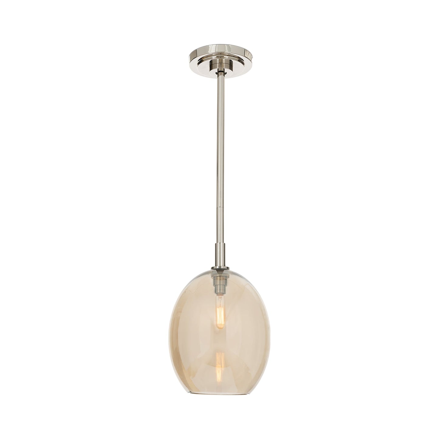 Artemis Single Pendant Light in Polished Nickel.