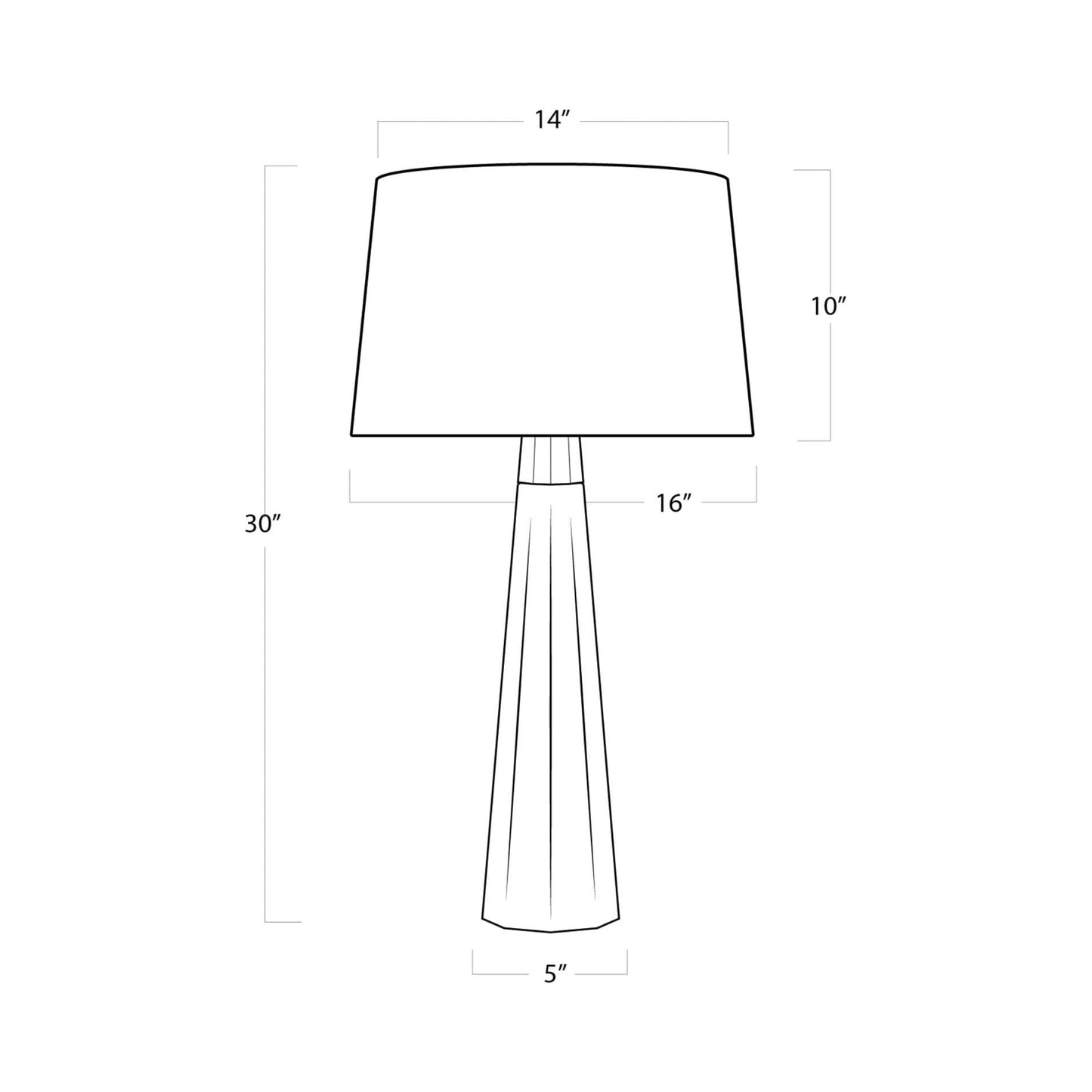 Beretta Table Lamp - line drawing.