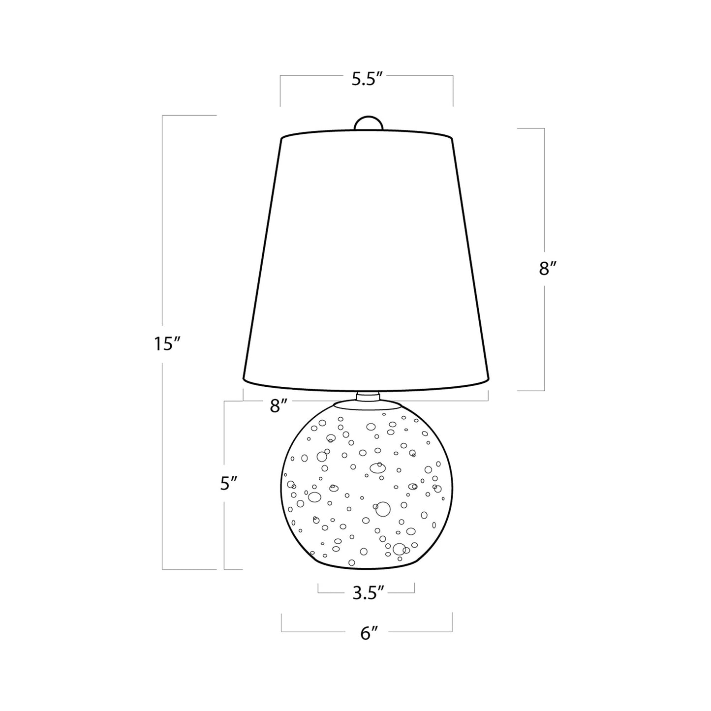 Bulle Table Lamp - line drawing.
