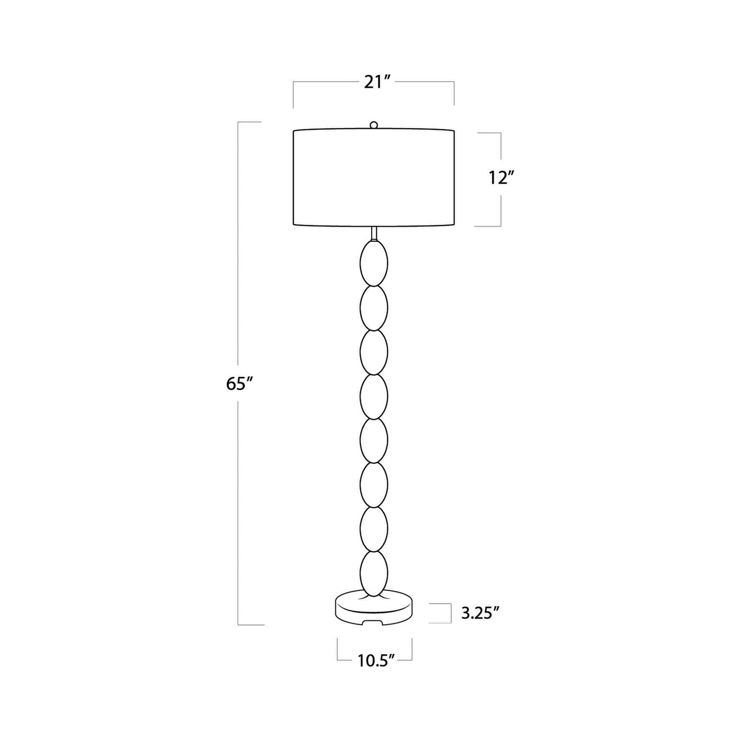 Buoy Floor Lamp - line drawing.