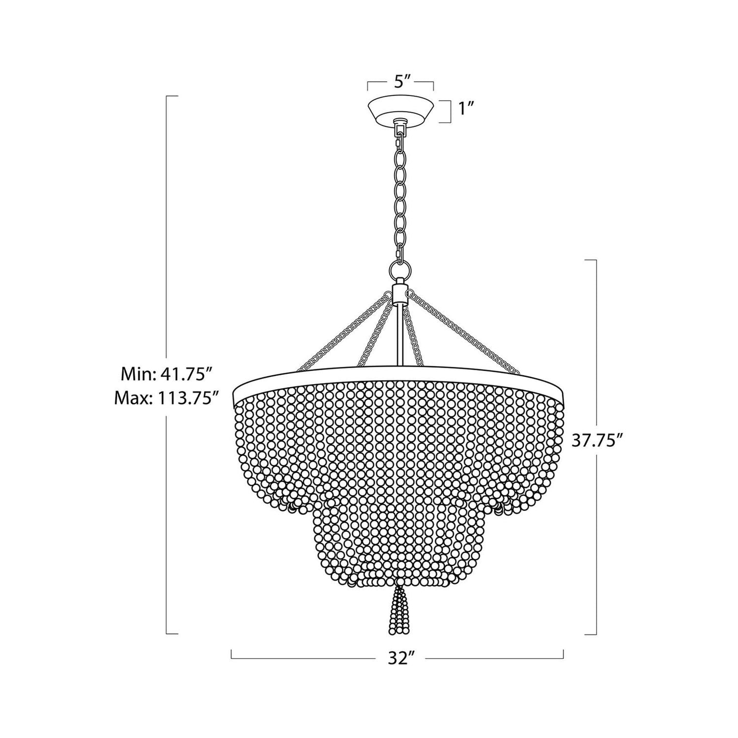 Cameron Chandelier - line drawing.