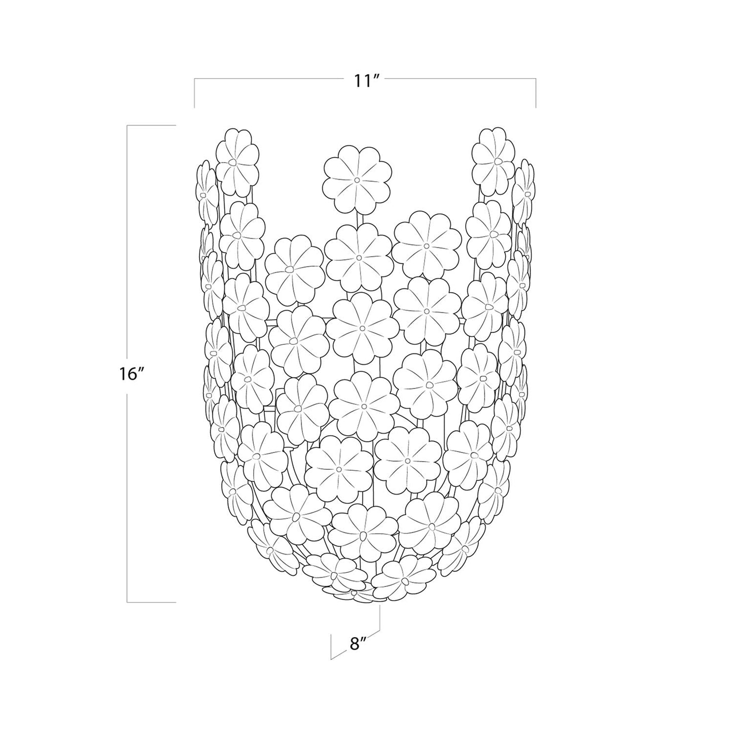 Charlotte Wall Light - line drawing.