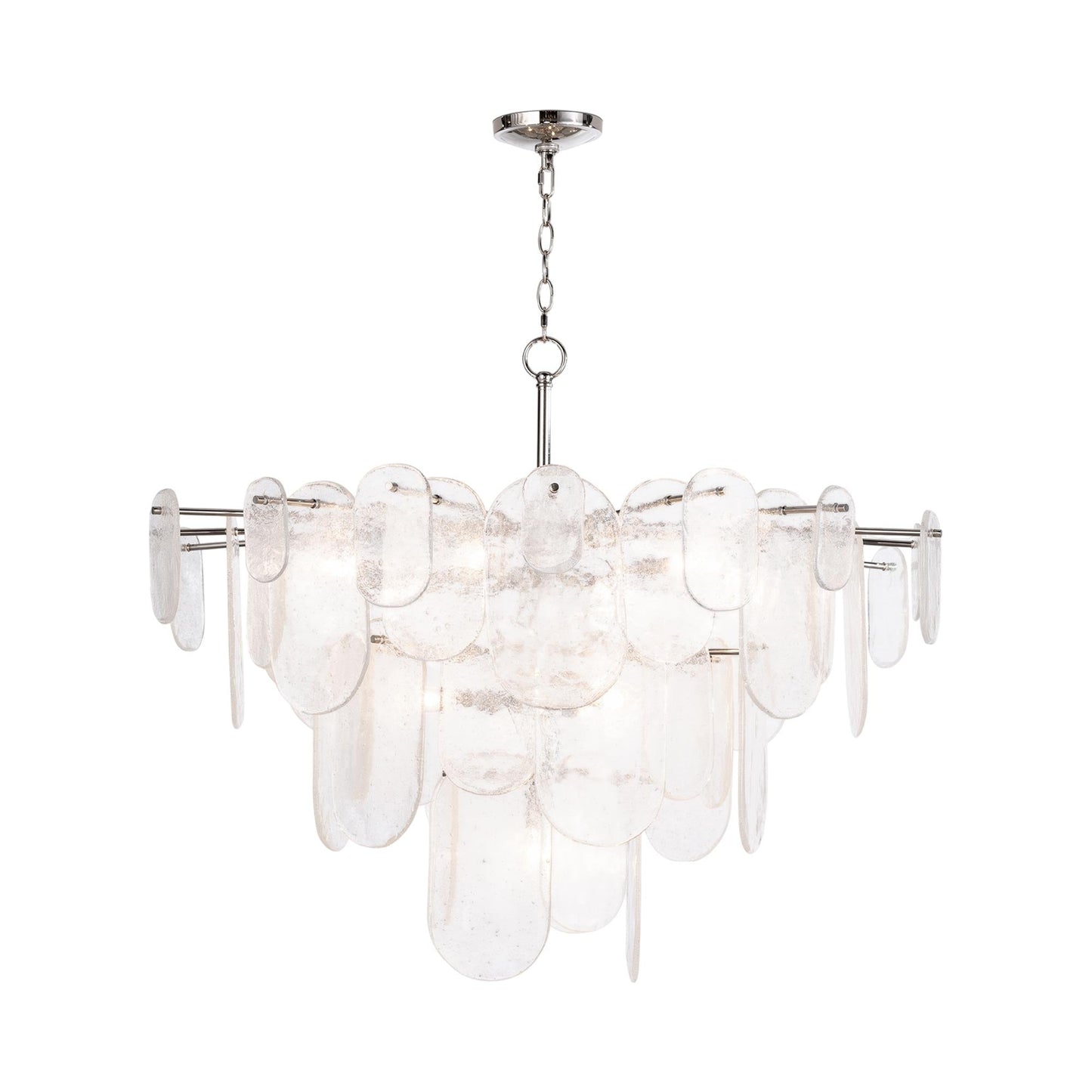 Echo Chandelier in Polished Nickel.