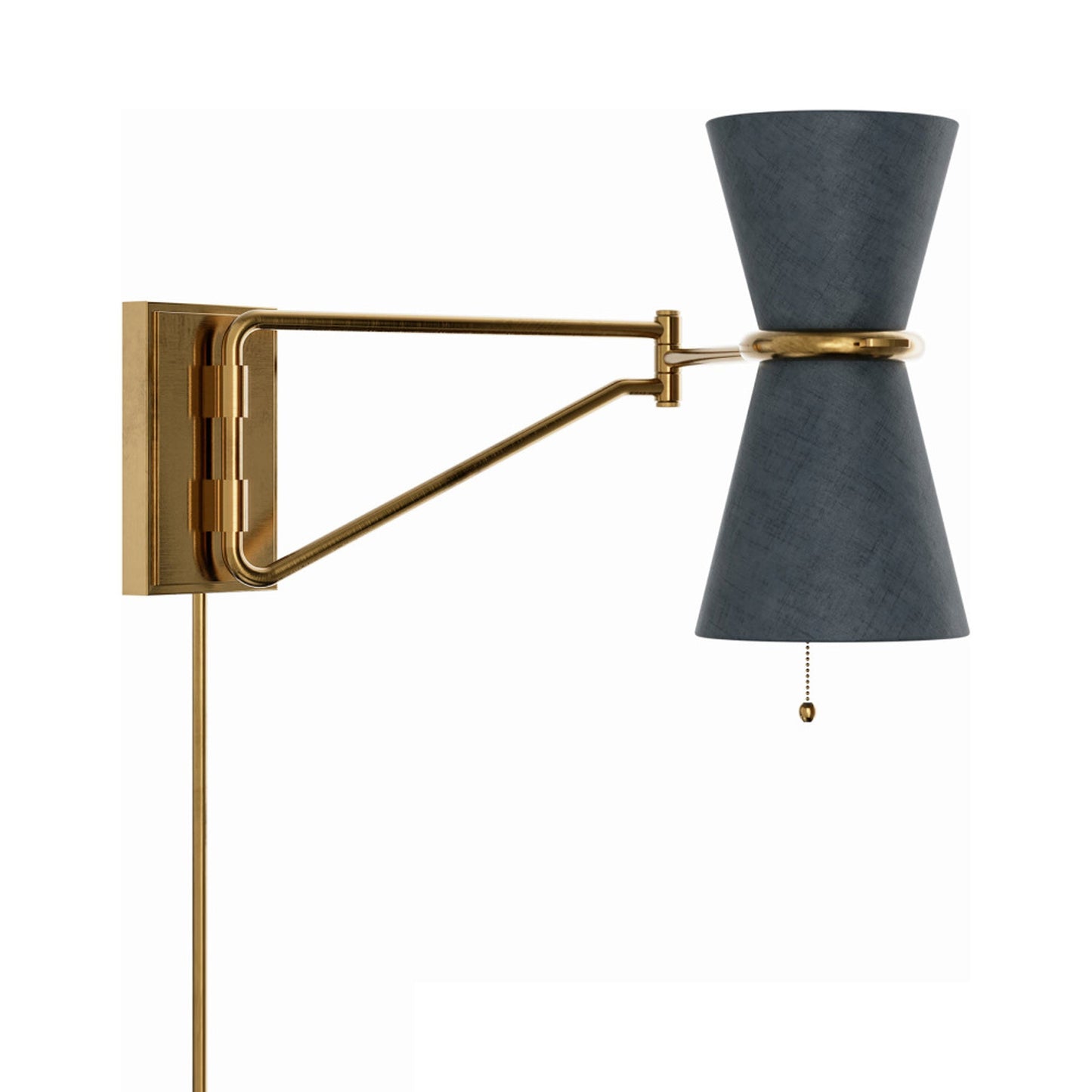 Gable Swing Arm Wall Light in Storm Blue.