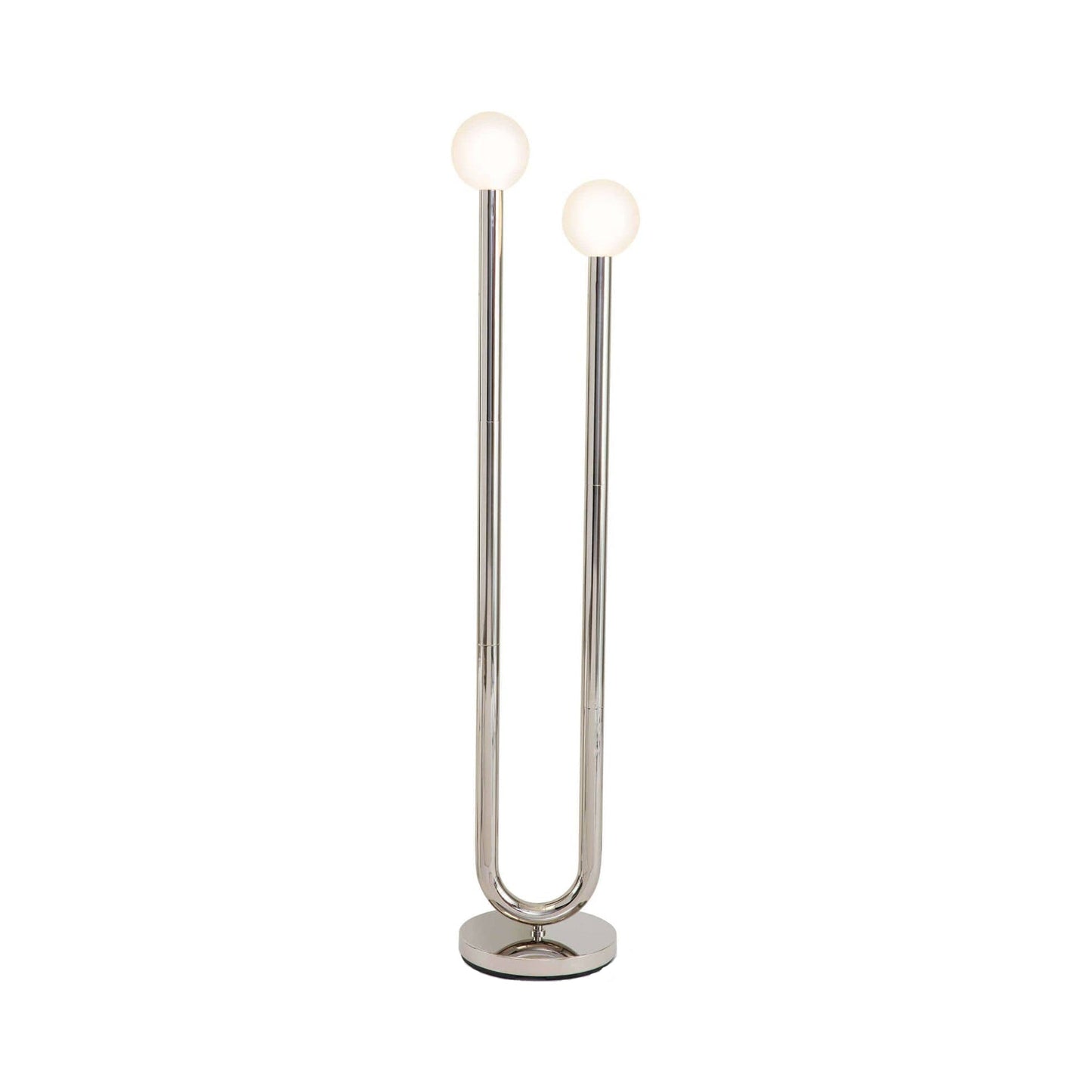Happy Floor Lamp in Polished Nickel.