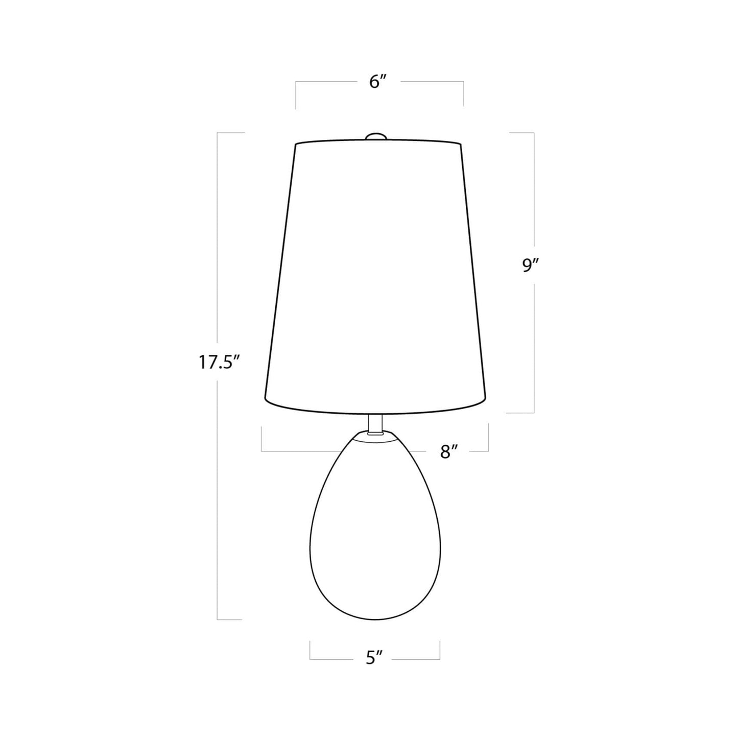 Jared Table Lamp - line drawing.