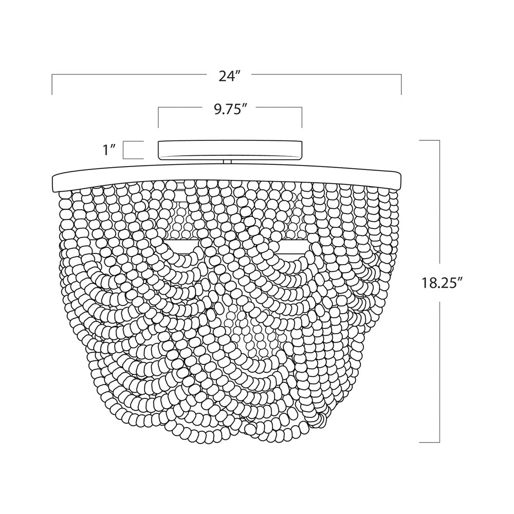 Lorelei Flush Mount Ceiling Light - line drawing.