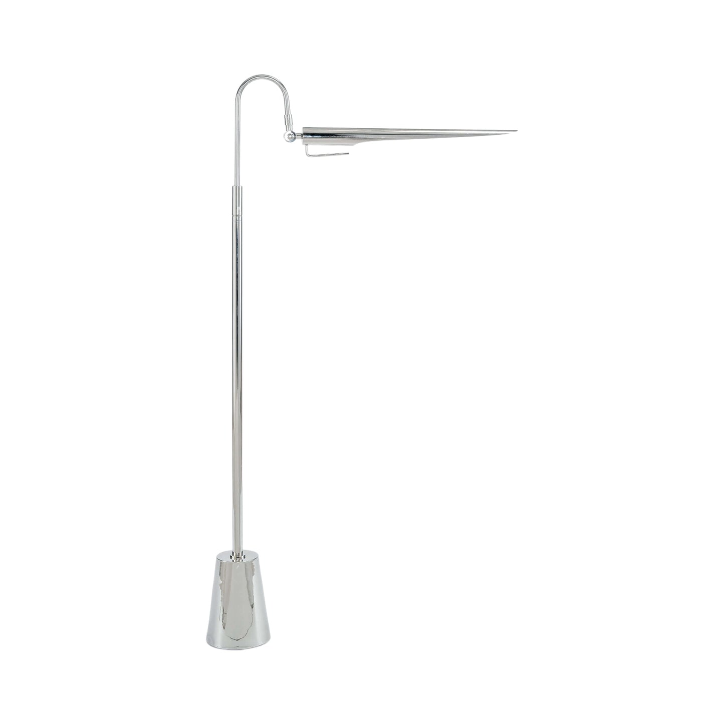 Raven Floor Lamp in Polished Nickel.