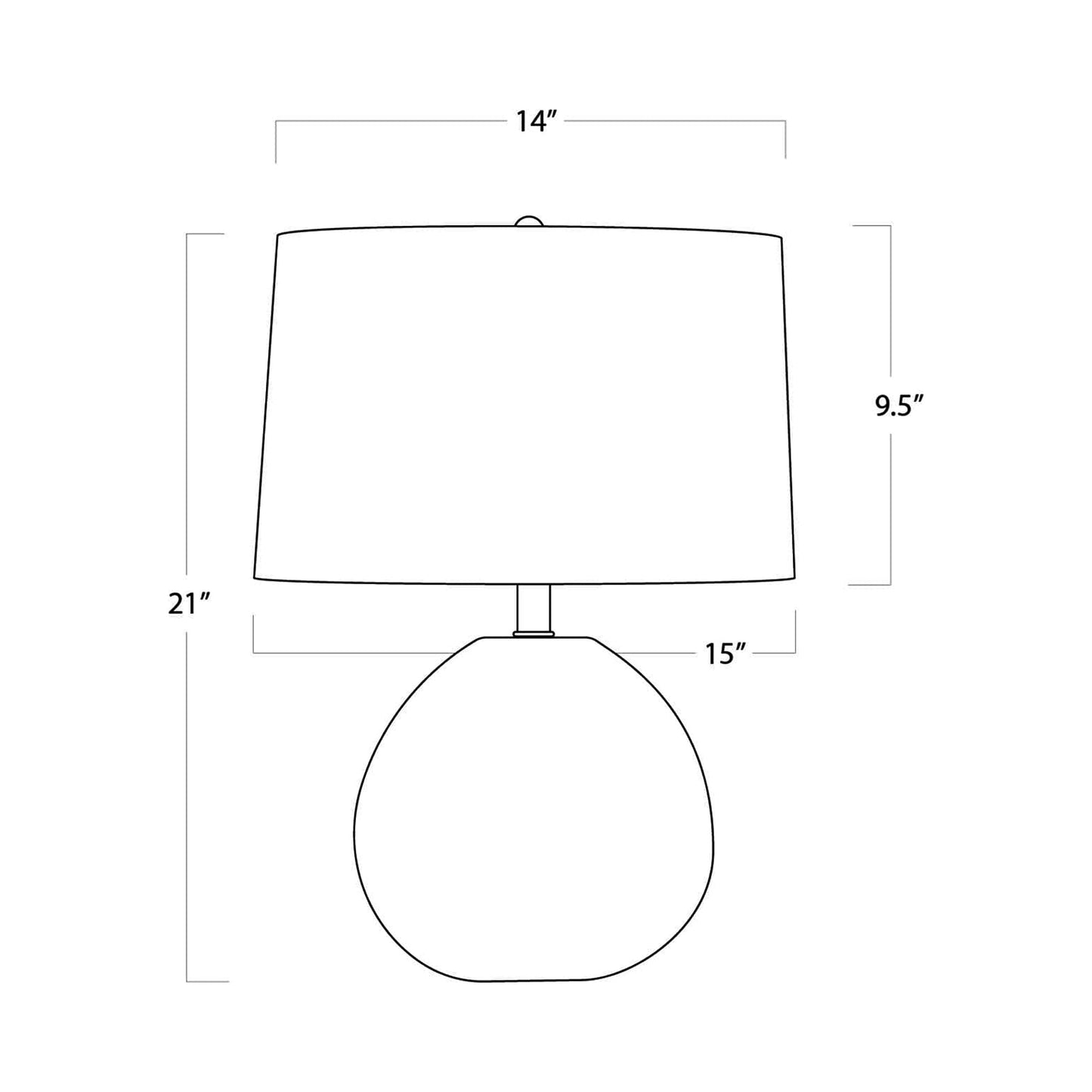Sanibel Table Lamp - line drawing.