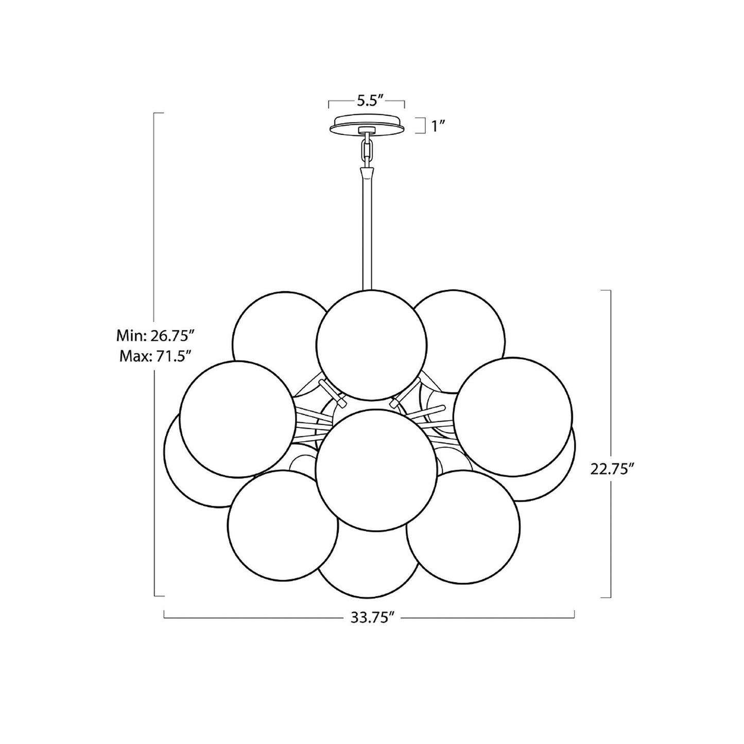 Shine Chandelier - line drawing.