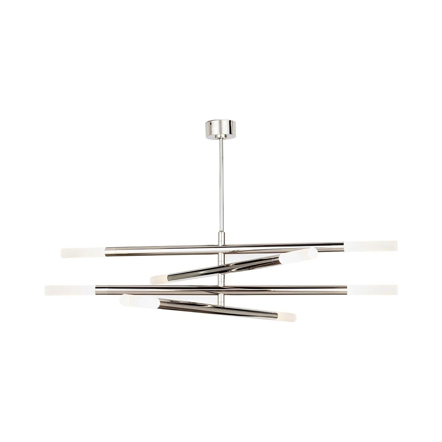 Wick Chandelier in Polished Nickel.