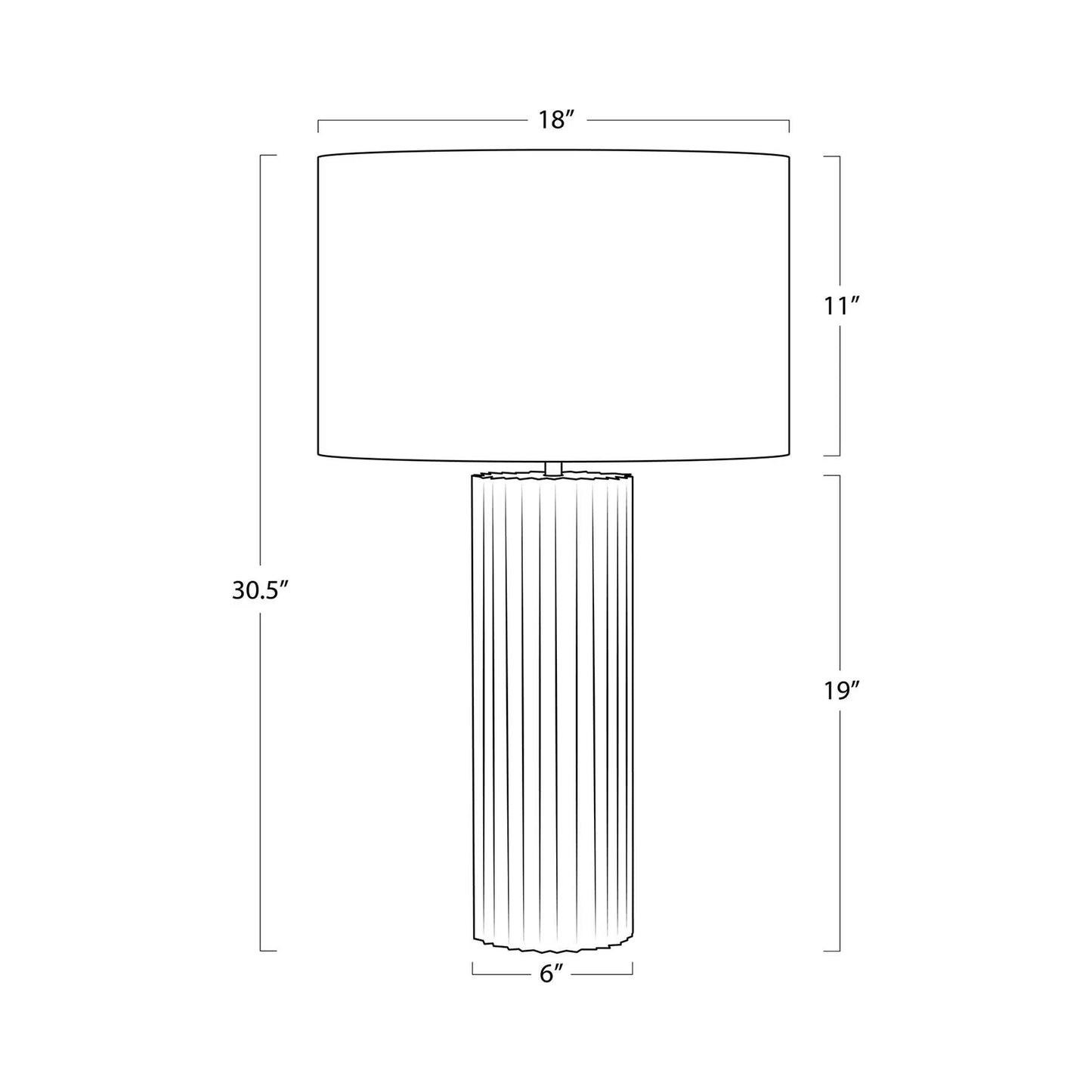 Zara Table Lamp - line drawing.