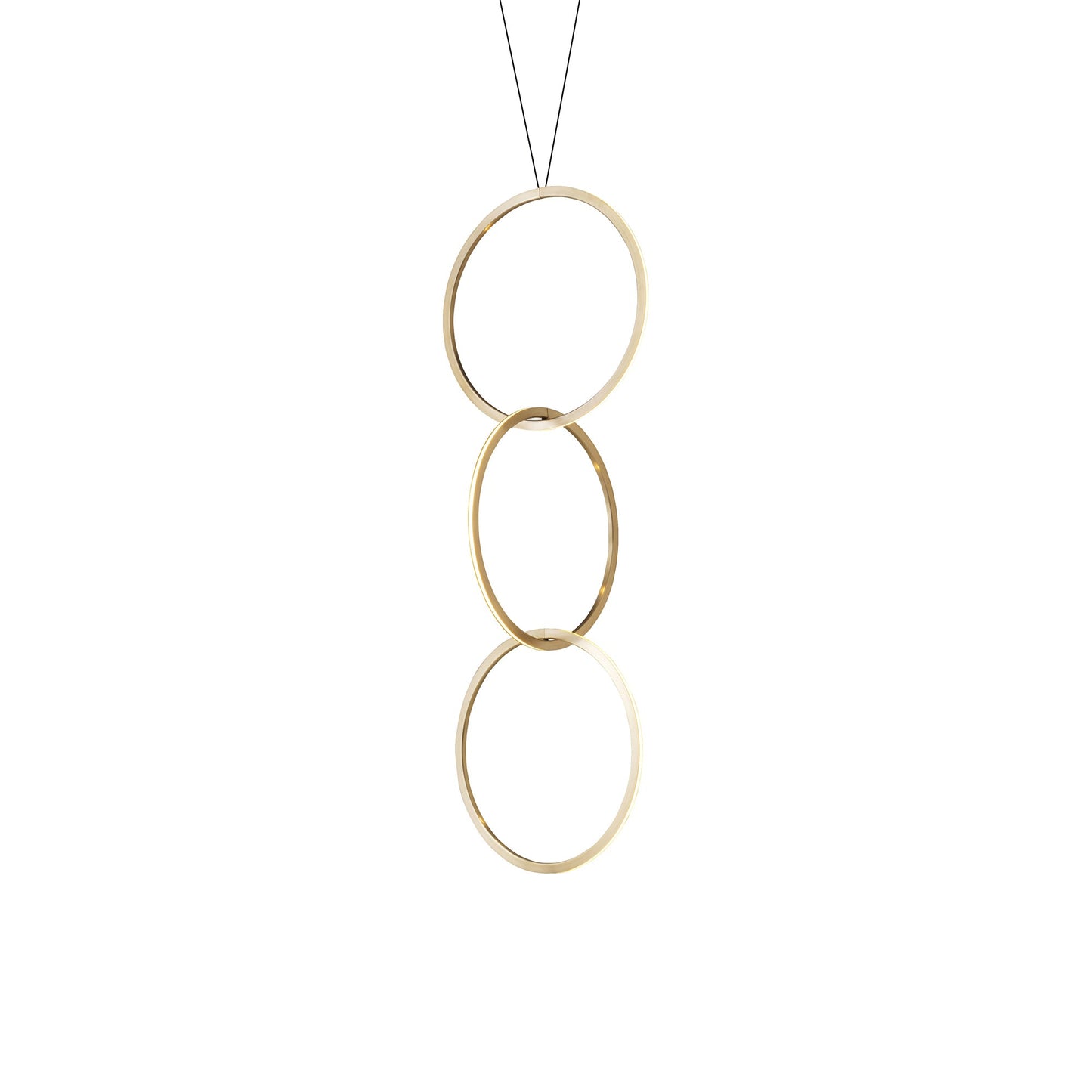 Circus LED Pendant Light in Brass (3-Ring/29.5-Inch).