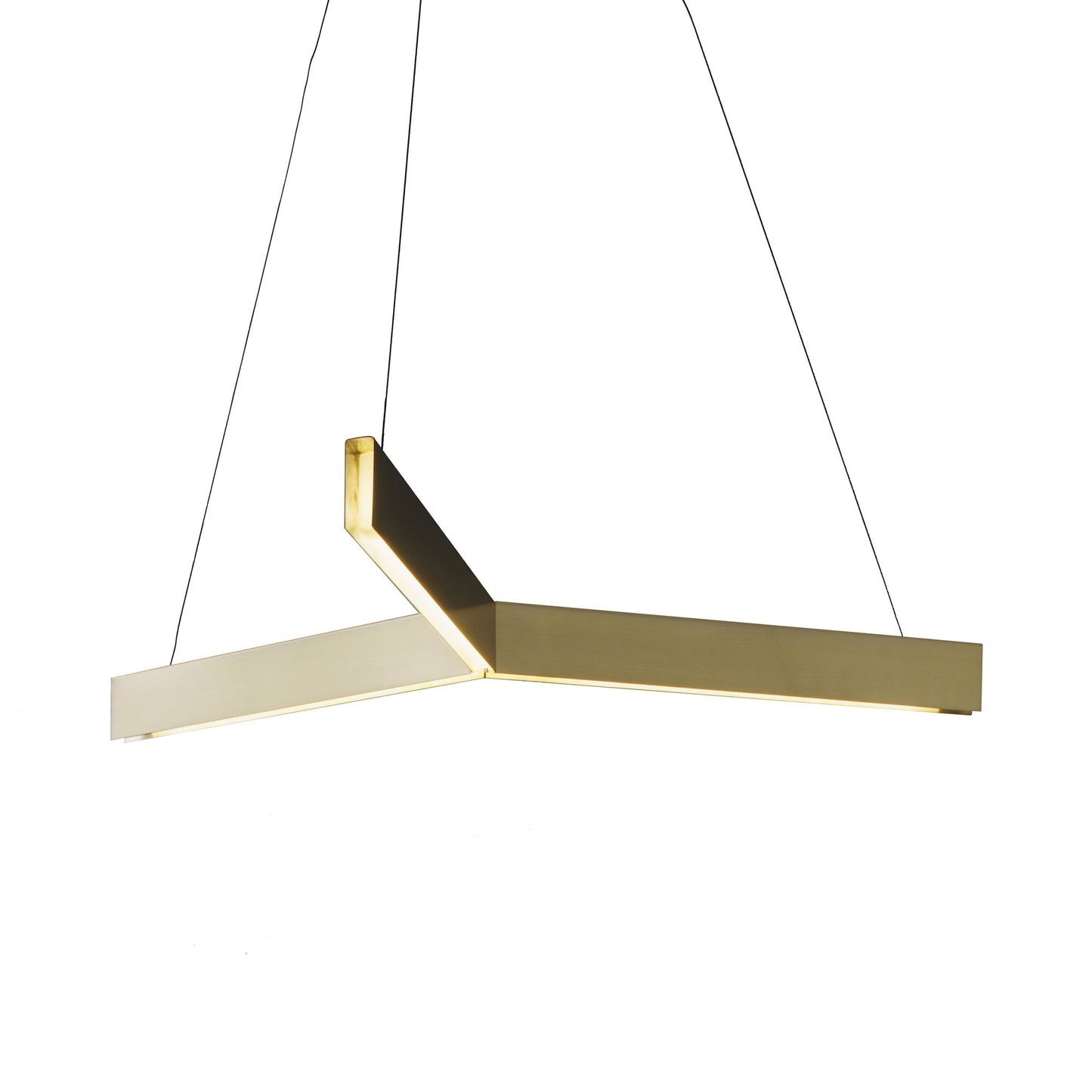 Tri LED Pendant Light in Brass.