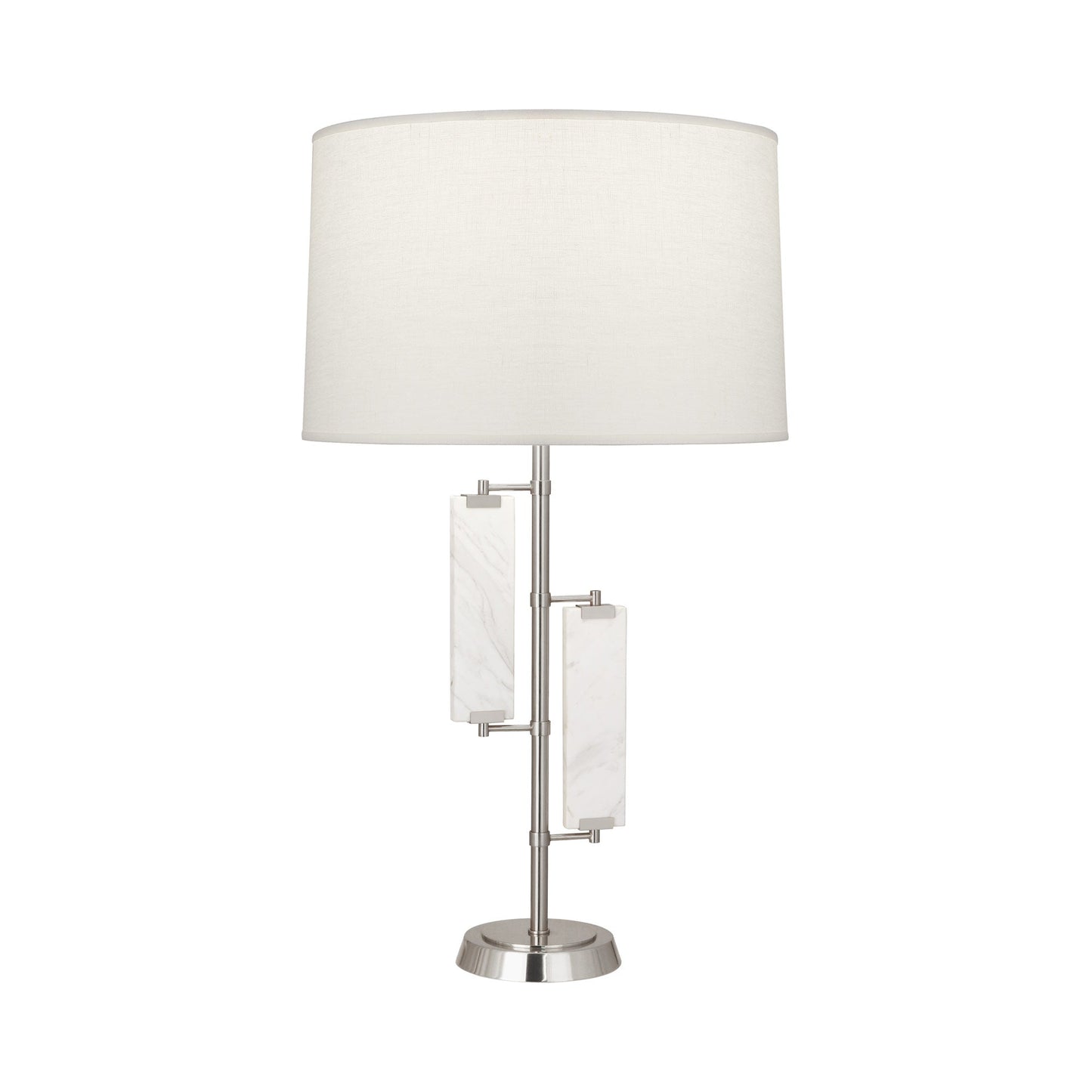 Alston Table Lamp in Polished Nickel.