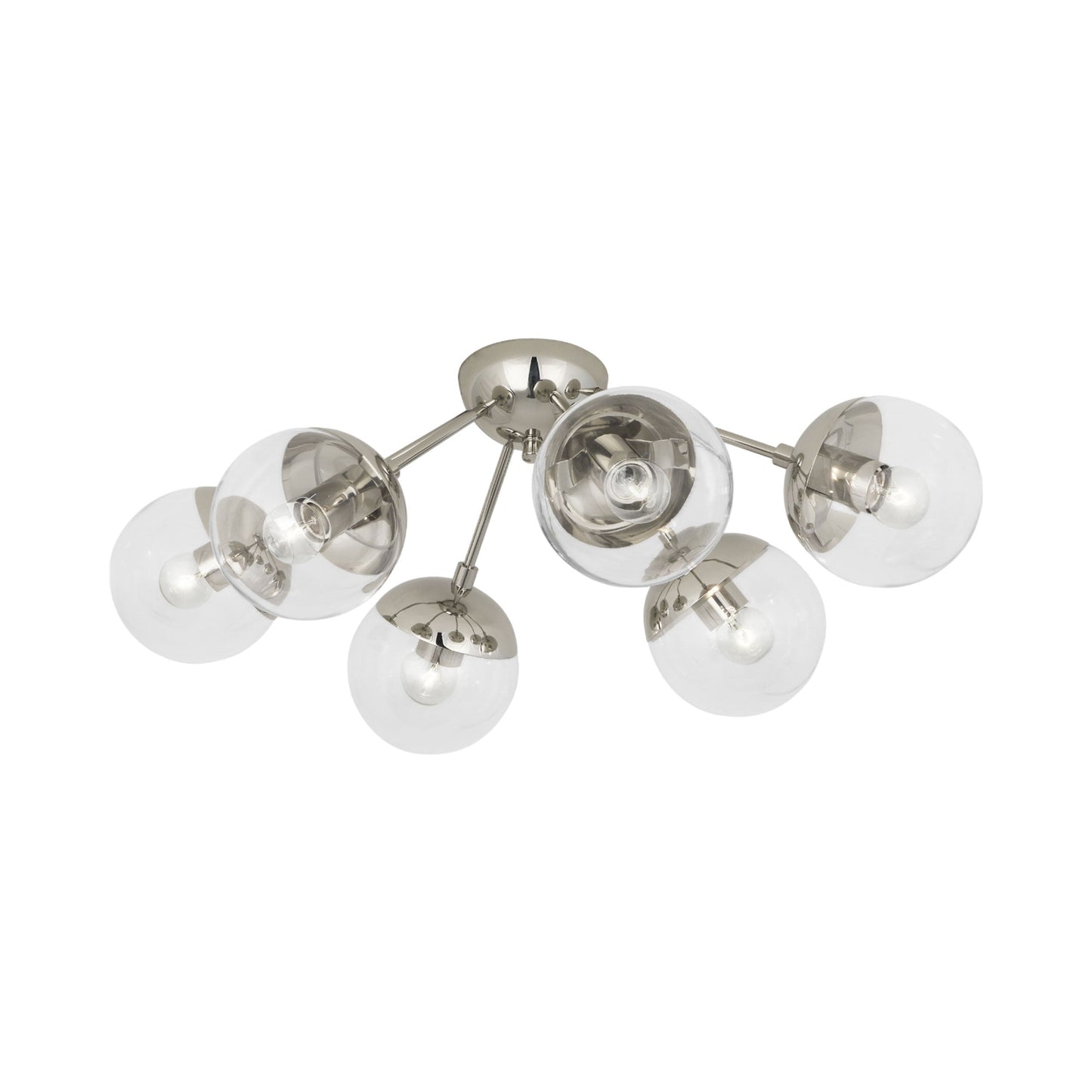 Celeste Semi Flush Mount Ceiling Light in Polished Nickel.
