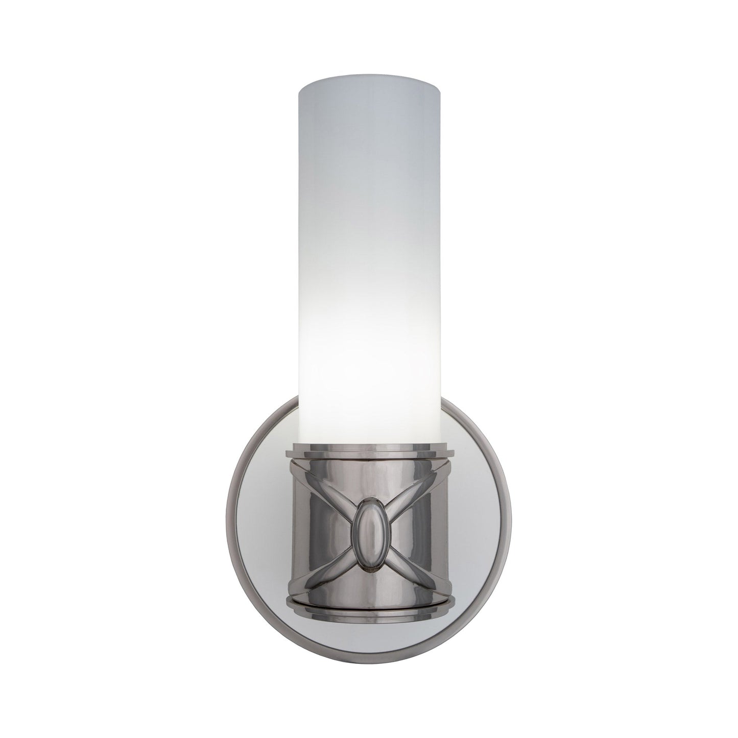 Chase Single Wall Light in Polished Nickel.