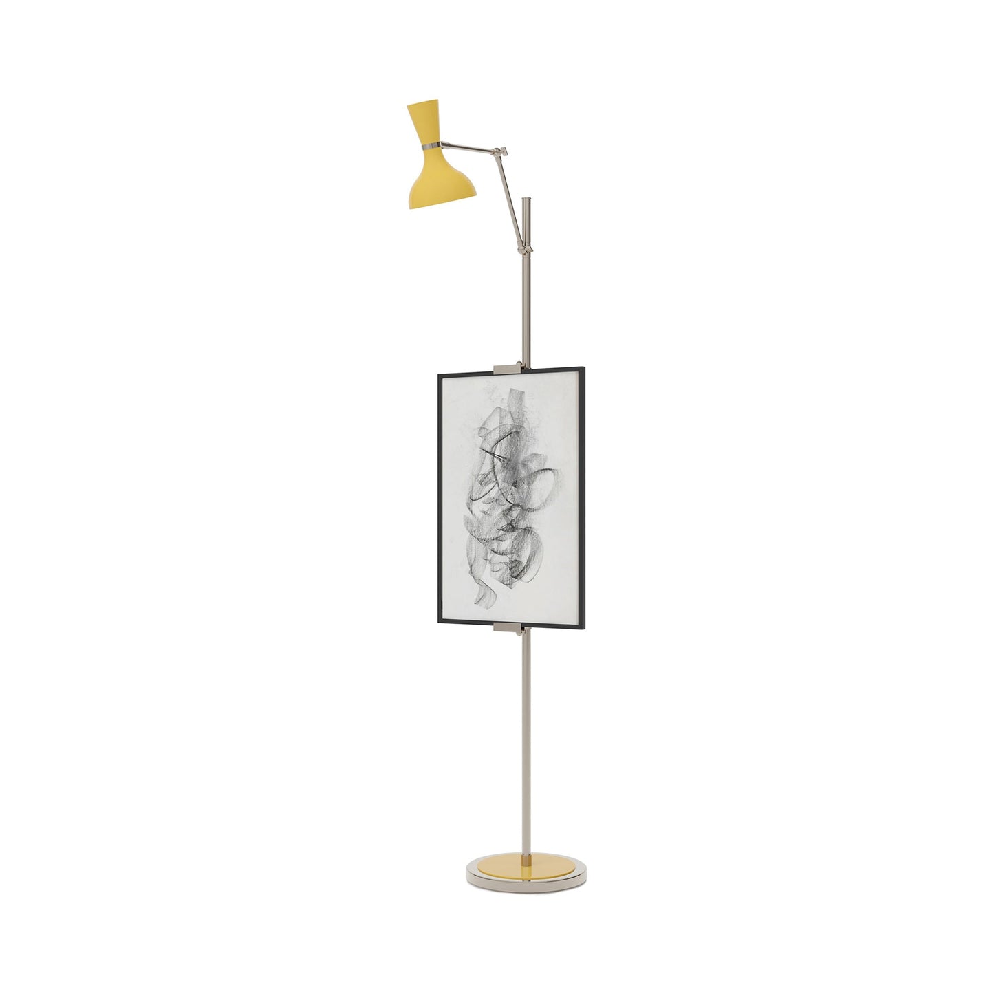 Clare Floor Lamp in Polished Nickel/Sunset.