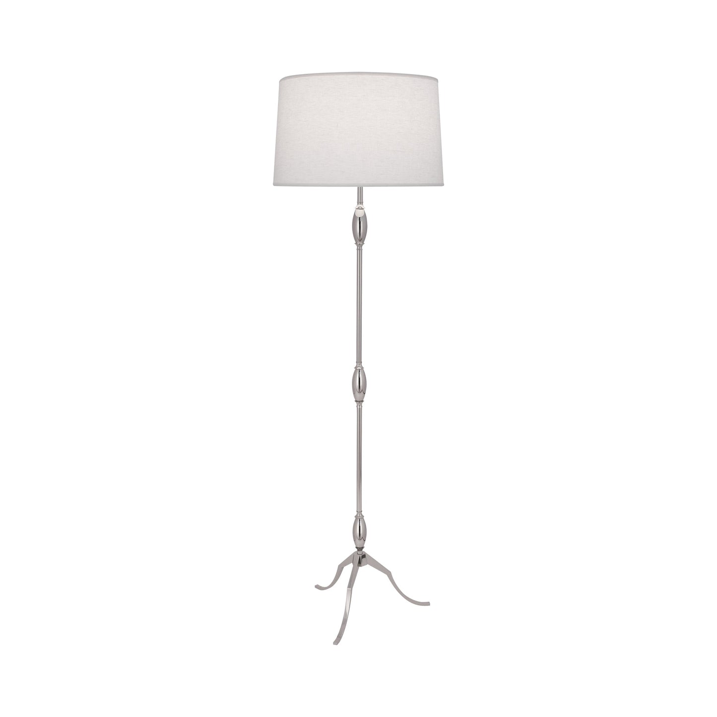 Grace Floor Lamp in Polished Nickel.