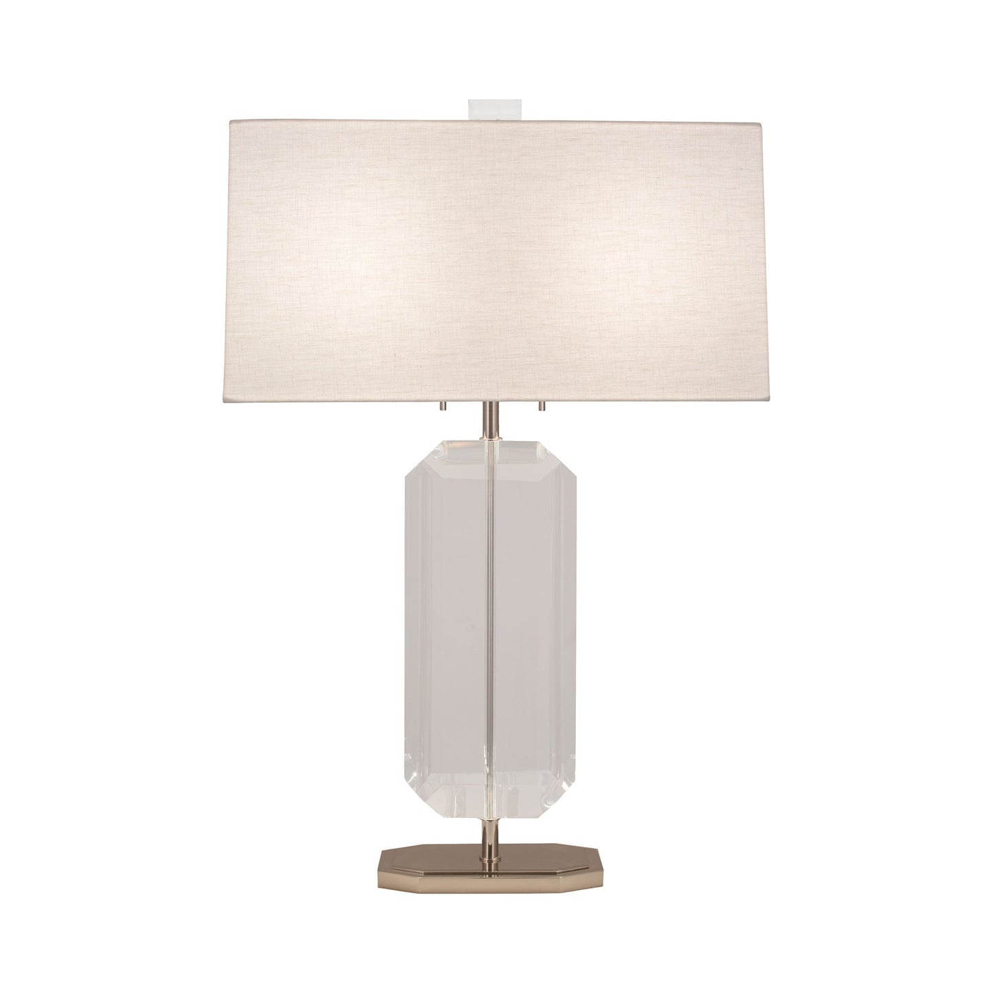 Jacqueline Table Lamp in Polished Nickel/Shannon Oyster Linen (Large).