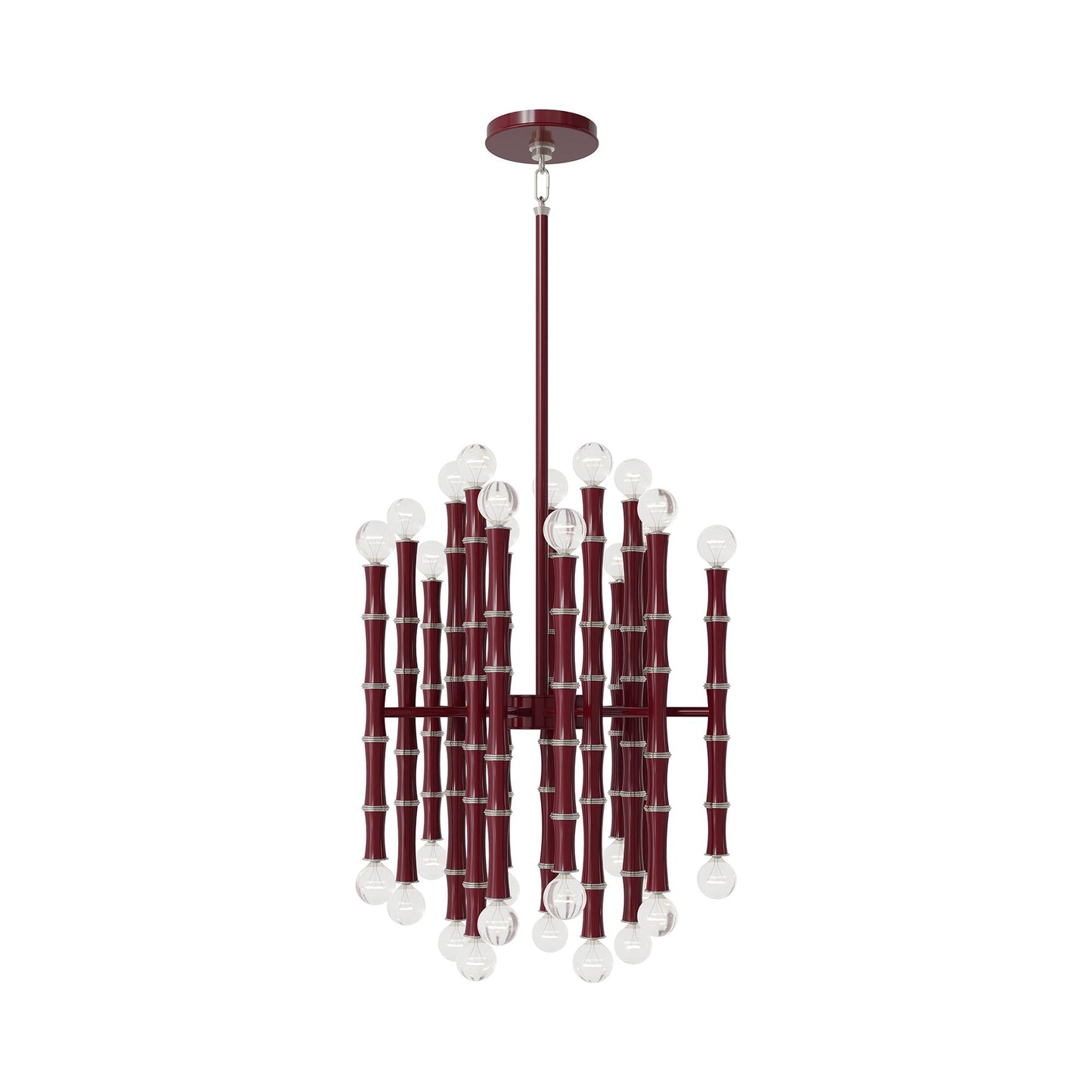 Kane Chandelier in Sugar Plum/Polished Nickel.