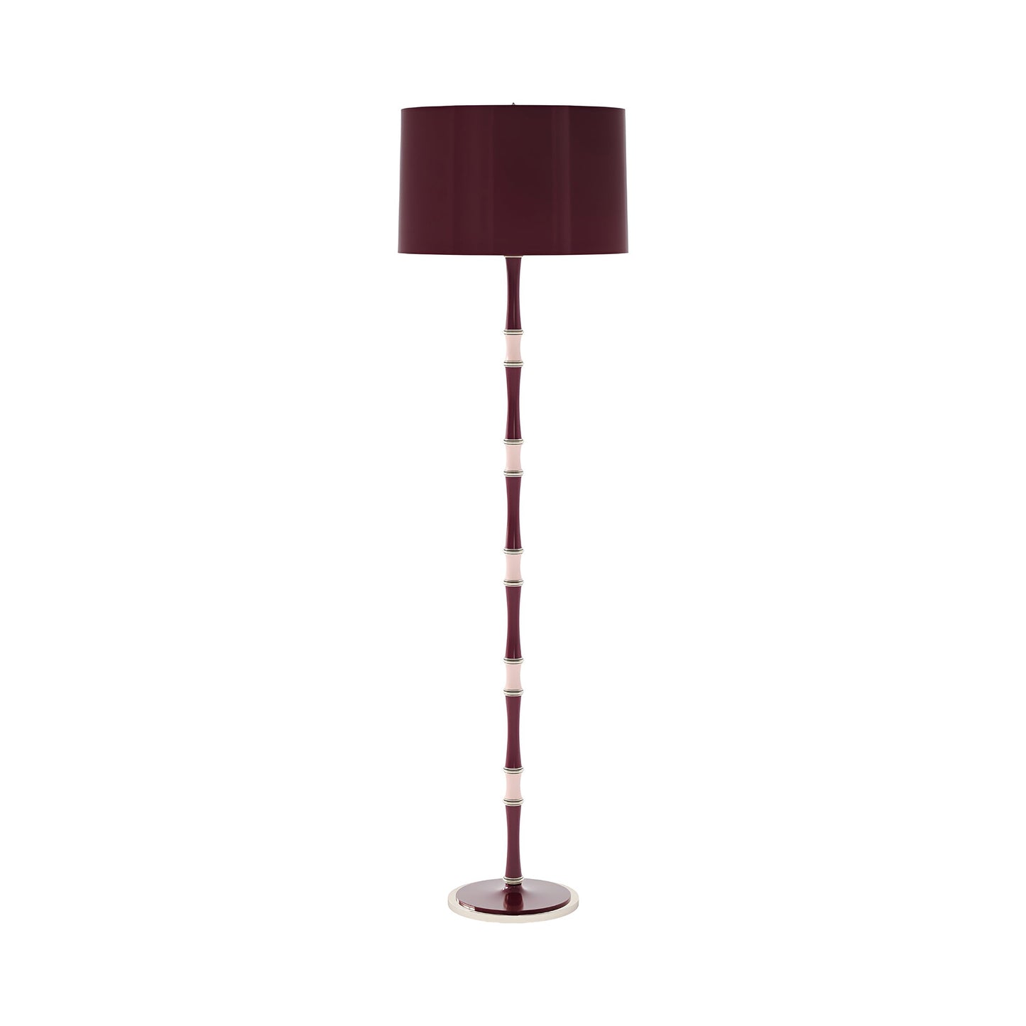 Kane Floor Lamp in Sugar Plum and Rose Water/Polished Nickel/Sugar Plum.