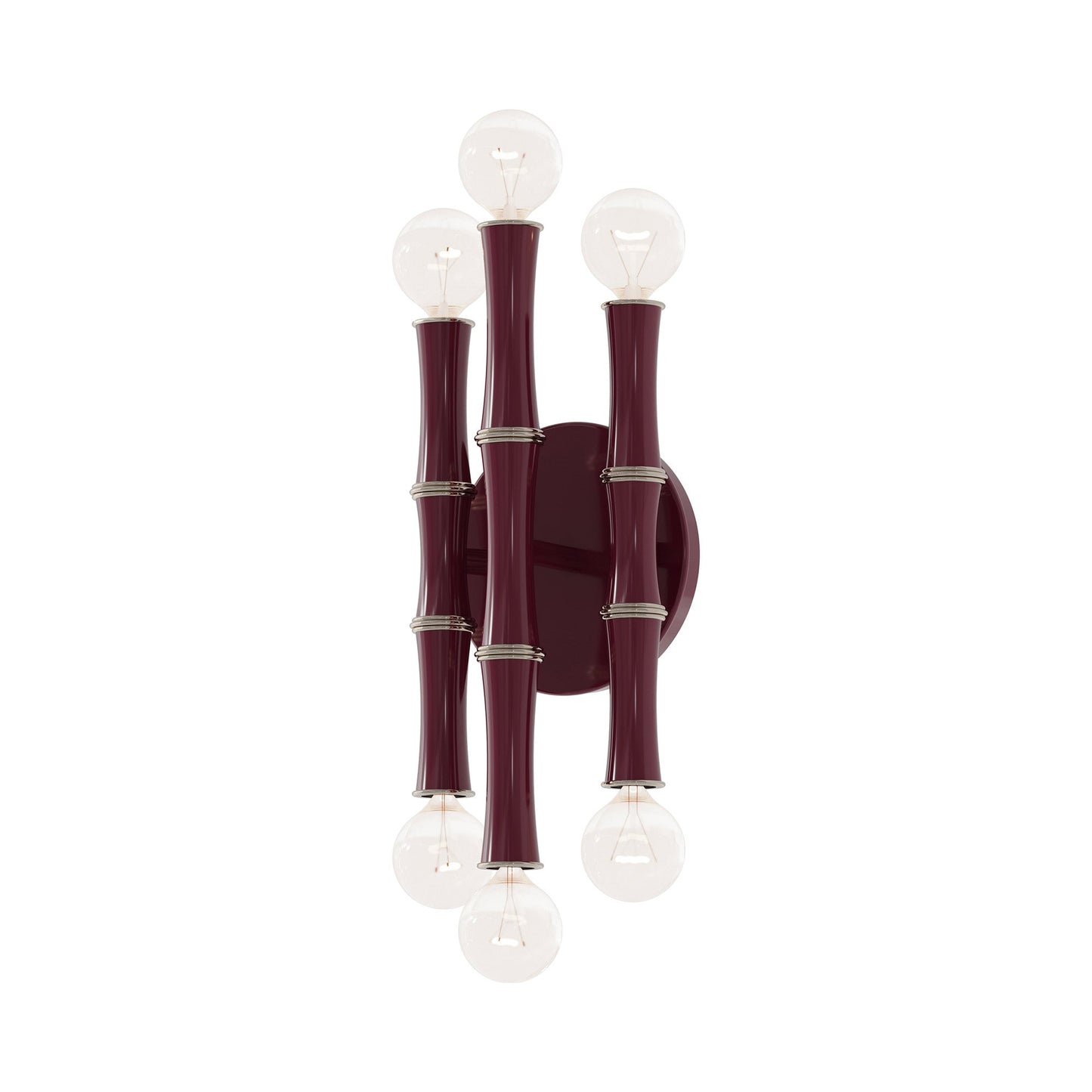Kane Multi Light Wall Light in Sugar Plum/Polished Nickel.