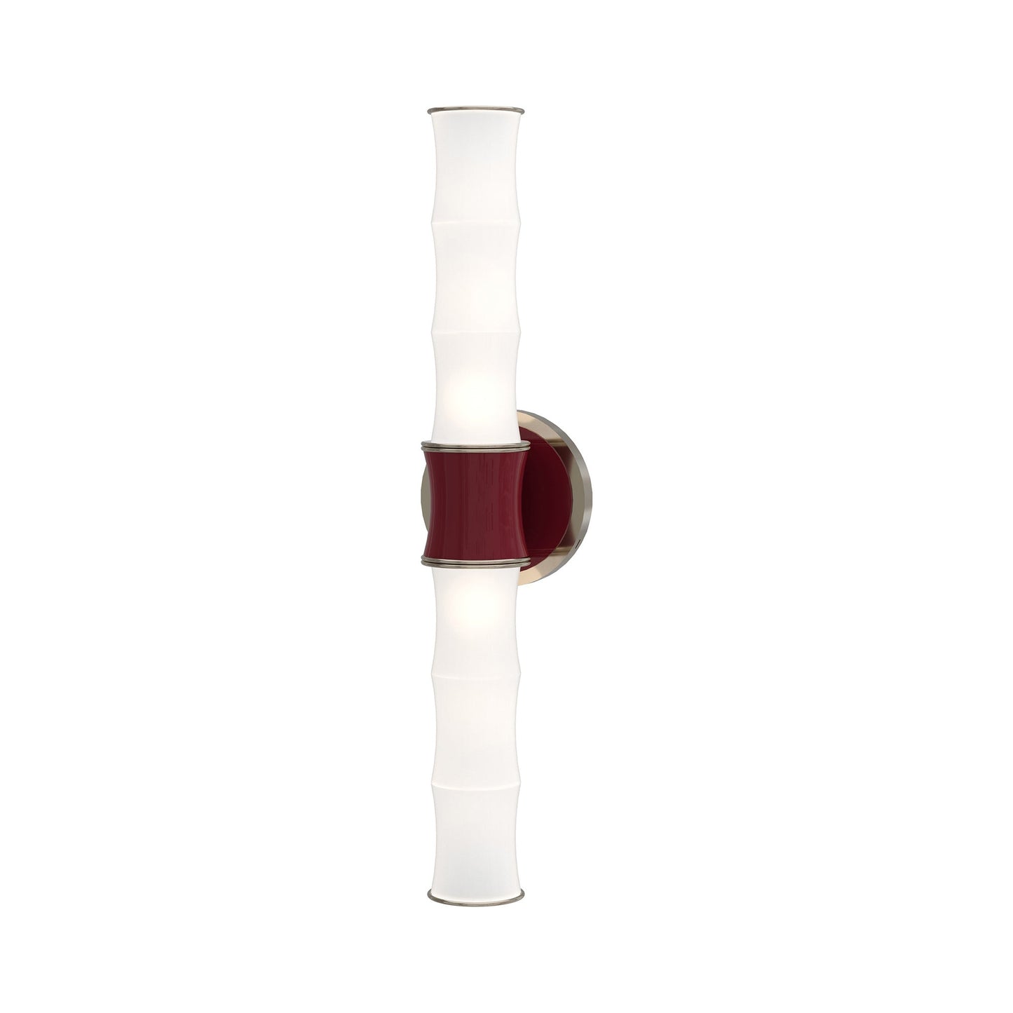 Kane Vertical Wall Light in Sugar Plum/Polished Nickel.