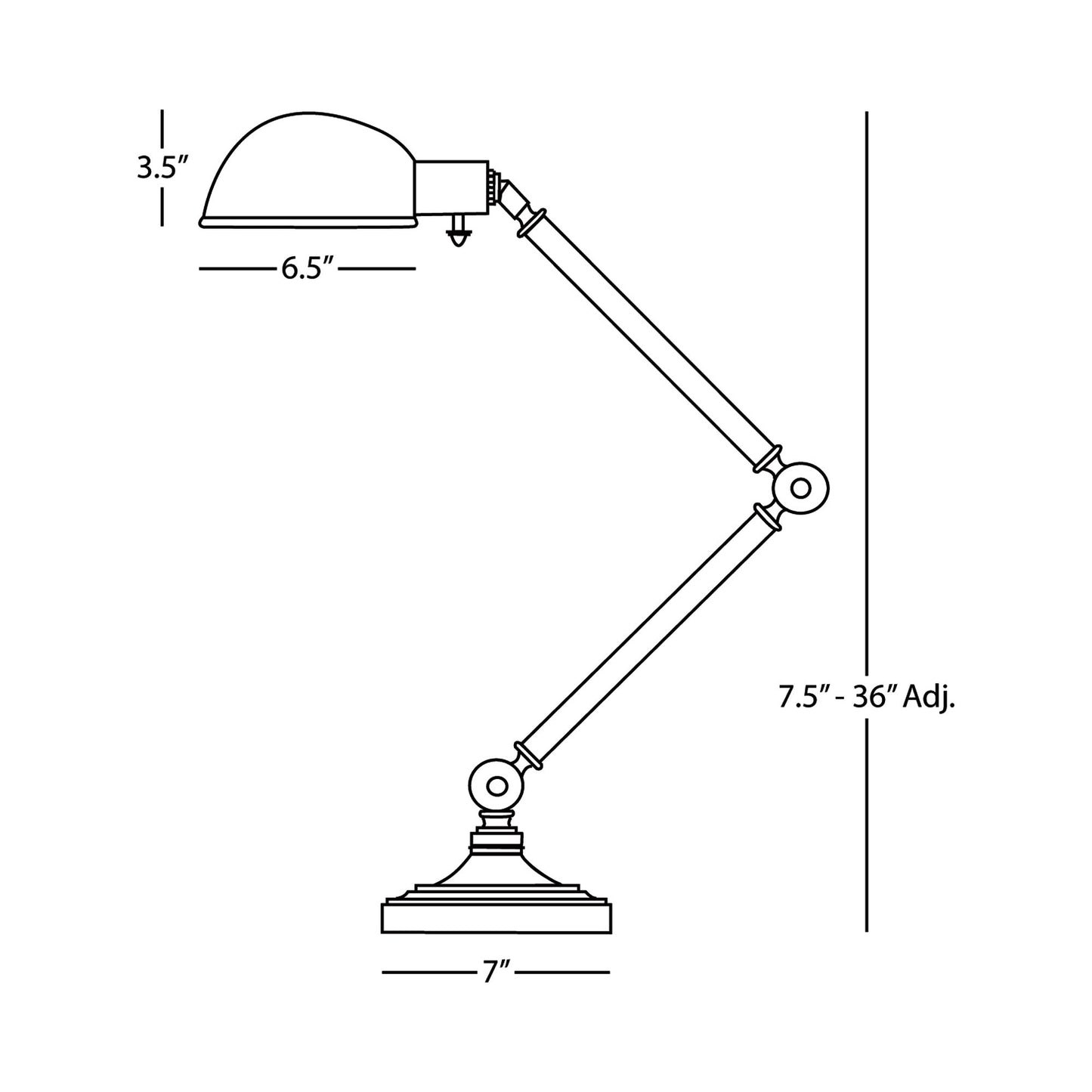 Kinetic Table Lamp - line drawing.