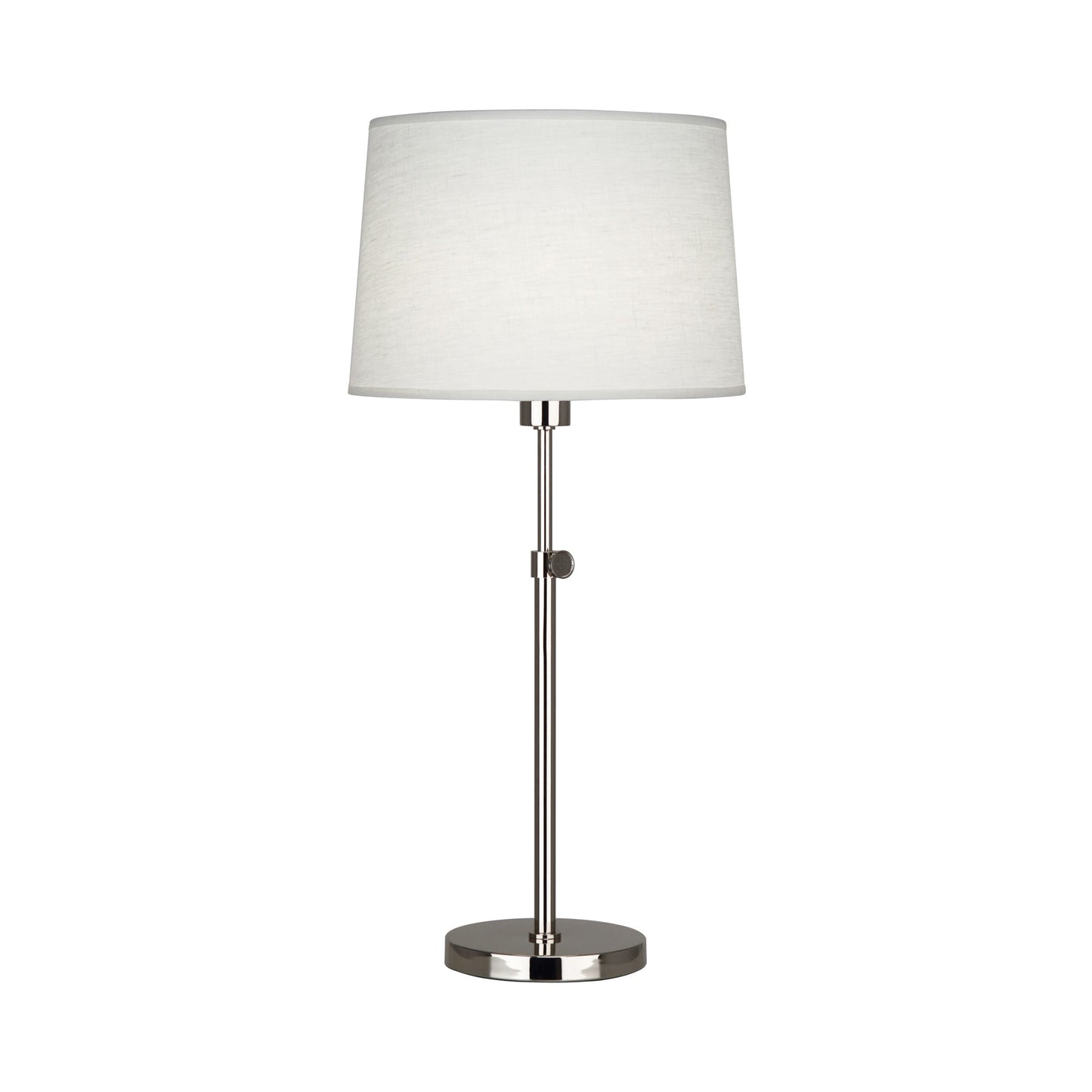 Koleman Table Lamp in Polished Nickel.