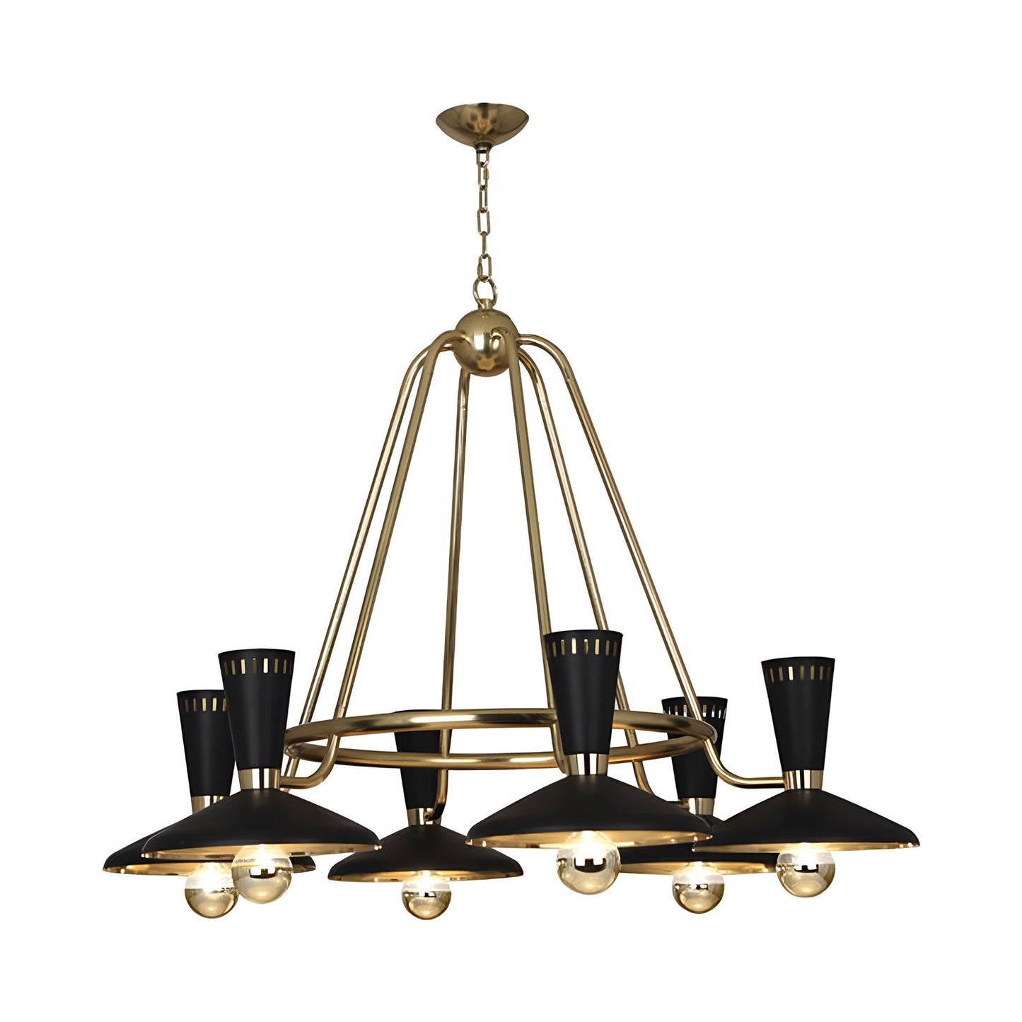 Vortex Chandelier in Modern Brass (6-Light).
