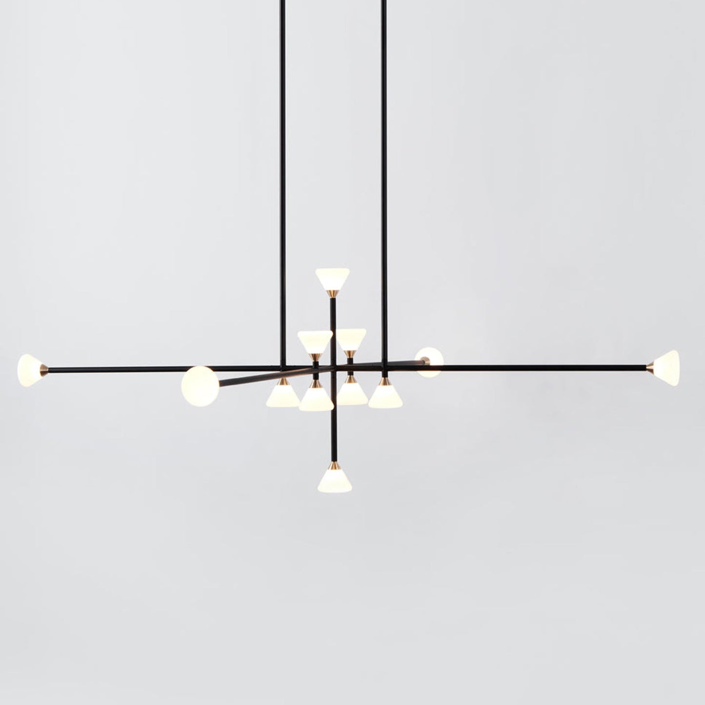 Apollo Linear LED Chandelier in Matte Black (12-Light).
