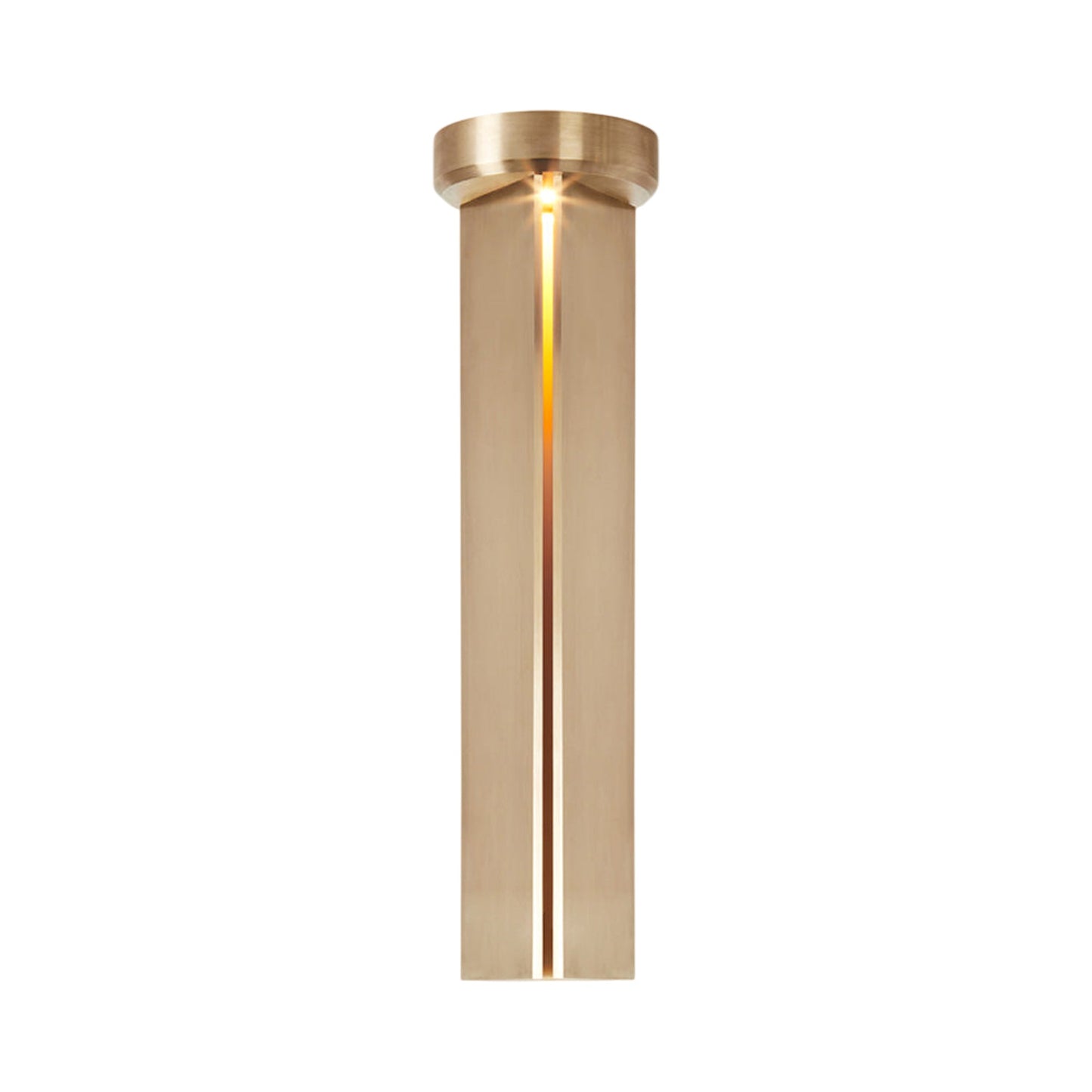 Delta LED Flush Mount Ceiling Light in Unlacquered Brass (19.3-Inch).